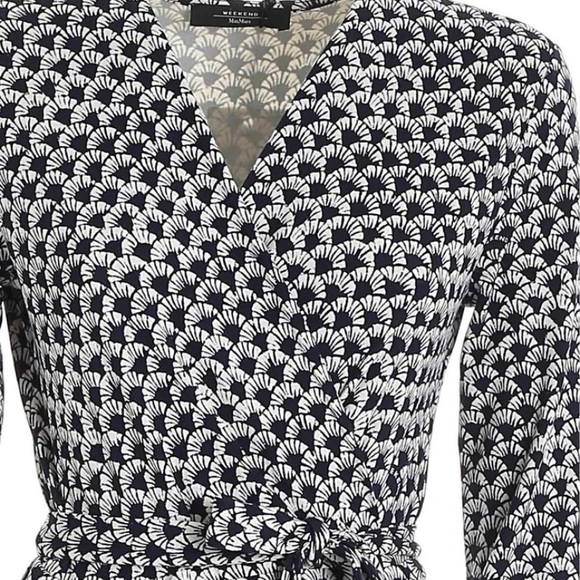 Weekend Max Mara - Ramo Wrap Dress - Print - Navy Blue and White - New/No Tags - Picture 3 of 9